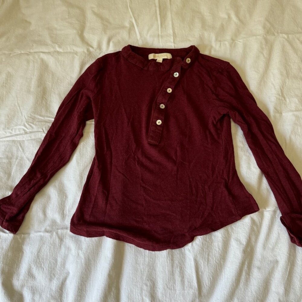 XS Maroon or Burgundy Anthropologie Everleigh Shirt